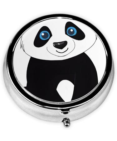 Cute Panda Printed Mini Round Pill Box | 3 Compartment Travel Pill Organizer | Portable Medicine Case for Pocket & Home Use - Buy Online on GoSupps.com