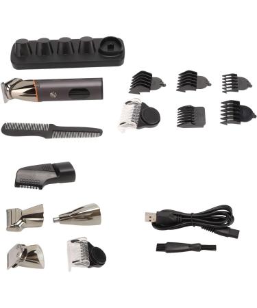 Qukaim Hair Trimmer Set Electric Hair Clipper Set with 6 Guide Combs for Men Waterproof Nose Hair Cutter and Eyebrow Grooming - Buy Online on GoSupps.com
