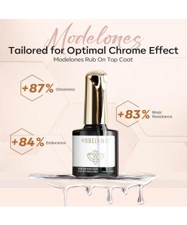 Modelones No Wipe Gel Top Coat High Gloss Long Lasting 10ml UV Soak Off Nail Polish for Home & Salon Use - Perfect for Chrome & Clear Gel - Buy Online on GoSupps.com