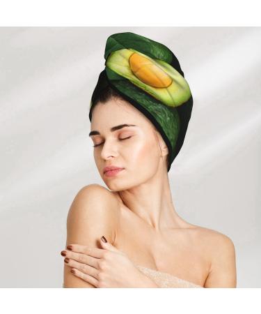 Buy Fresh Avocados Microfiber Hair Towel - Soft Super Absorbent Hair Wrap for Women - Quick Dry Coral Velvet for Long Curly & Thick Hair - Buy Online on GoSupps.com