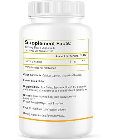GV Nutraceuticals Boron 3mg | 120 Veg Capsules | Build Strong Bones | Improve Muscle Coordination - Buy Online on GoSupps.com