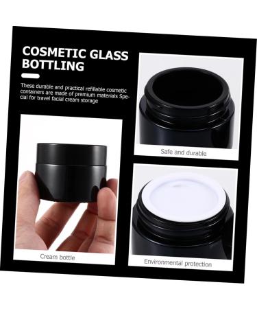 Beaupretty Travel Storage Bottle cream bottle container lotion bottle refillable cosmetic jar Cosmetic Bottle empty containers Cream Container with Glass Travel Lotion 5x5x4cm Black - Buy Online on GoSupps.com