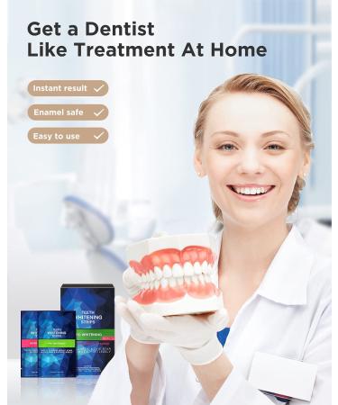 Non-Slip Teeth Whitening Strips for Sensitive Teeth - 9 Treatments, 30mins to Remove Stains - 18 Strips/Pack - Buy Online on GoSupps.com