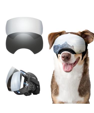 Namsan dogs dog glasses sunglasses for dogs of adjustable straps for UV sunglasses Windproof snow-sealing protection Suitable for large and medium-sized dog silver black - Buy Online on GoSupps.com