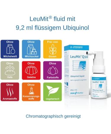 LeuMit Ubiquinol Liquid (9.2ml) - High Dose Vegan Coenzyme Q10 | Liposomal & Reduced | Dr. Enzmann - Buy Online on GoSupps.com