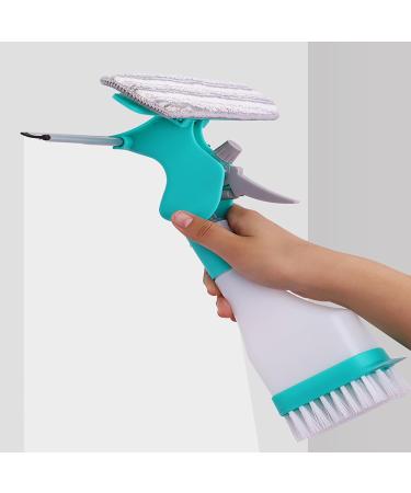 Multifunction 4 in 1 Window Cleaner Tool 4 in 1 Window Cleaner Tool Kit Household Portable Window Cleaning Kit with Spray Bottle Scrub Pad Spray - Buy Online on GoSupps.com