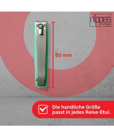 Nipple Solingen Nail Clippers - 8 cm with Nail Trap | Best for Thick Nails | Green Footnail Knipser | Premium Nail Care - Buy Online on GoSupps.com