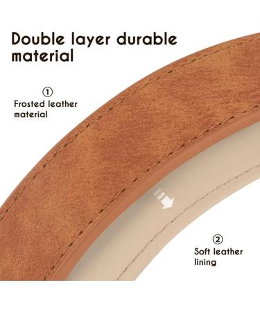 Beirui Soft Padded Leather Dog Collar - Comfortable & Durable for Small Medium & Large Dogs - High-Quality Brown Collar with Alloy Fittings (Neck 33-43 cm Width 2.5 cm) - Buy Online on GoSupps.com