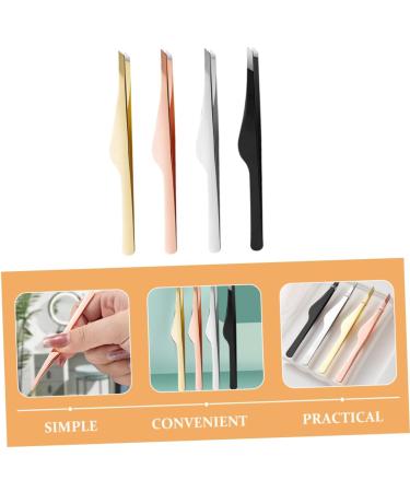 Hakidzel Eyebrow Tools Kit - 4-Piece Eyelash Application Set Rose Gold Rustproof Steel Beauty Accessories - Buy Online on GoSupps.com