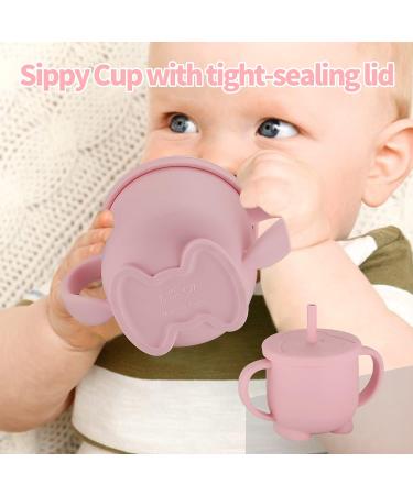 Kikonk 3-in-1 Toddler Sippy Cup & Snack Cup with Spill-Proof Lids - BPA Free (Pink) - Buy Online on GoSupps.com