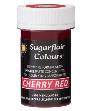 Sugarflair Cherry Red Pastel Food Colouring Paste Highly Concentrated for Use with Sugar Pastes Buttercream Royal Icing or Cake Mix Subtle Colour Dye - 25g