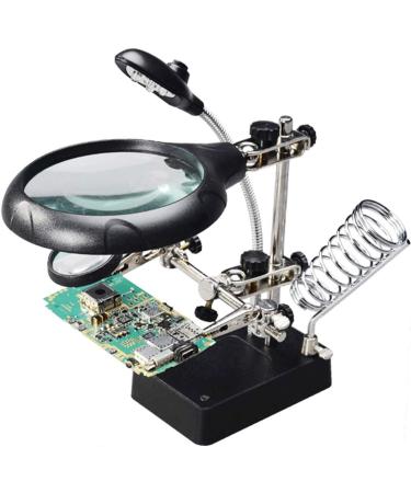 Desktop Magnifier 10 Times with Power Stand Multi-Purpose Magnifying Glass Metal Structure with Auxiliary Clip Suitable for Mobile Circuit Board Repair Made in China - Buy Online on GoSupps.com