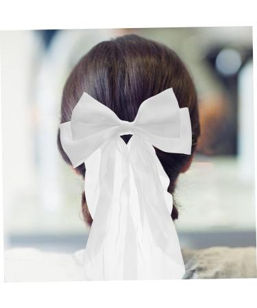 MAGICLULU Bow Spring Clip Hair Accessories for Bride 90s Hair Bow Barrettes Bow Barrettes Girl Hair Clips Ribbon Hair Clip Hair Pin Tiara Women Hair Decoration Fabric White Bow Tie - Buy Online on GoSupps.com