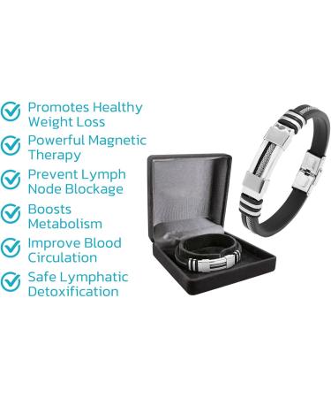SuperTitani Germanium Lymphvity Bracelet | Lymph Drainage Magnetic Bracelet for Enhanced Blood Circulation | Black Silver Design - International Shipping Available - Buy Online on GoSupps.com