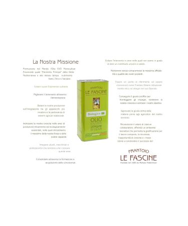 Buy Le Fascine 100% Italian Bio-Pugliese Olive Oil (5L) - Premium Peranzane Variety - Authentic Proven al Flavor - International Shipping Available - Buy Online on GoSupps.com