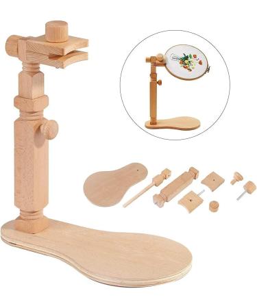 Rotating Cross Stitch Embroidery Hoop Stand - Hands-Free Lap Holder for Needlework Projects | Natural Beech Wood - Buy Online on GoSupps.com
