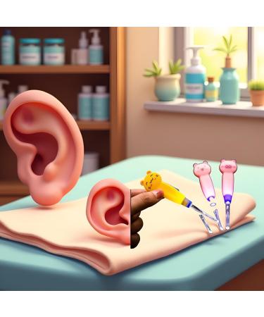 1Pc Cute Flashlight Earpick Earwax Cleaning and Removal Tools Light Led Earpick Wax for Adults and Children Ear Safe - Buy Online on GoSupps.com