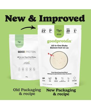 Good Protein Vegan Plant-based Protein Powder 100% Natural Non-GMO Dairy-free Gluten-free Soy-free No Added Sugar and Nothing Artificial. Unflavoured All-in-One Shake 800 grams Unflavoured 880 g - Buy Online on GoSupps.com