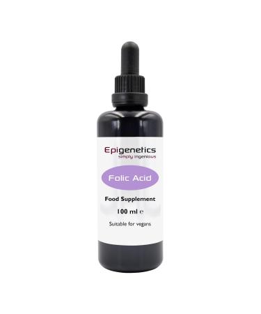 Folic Acid 100ml | 100% Pure & Natural Folic Acid 200mcg | UK Made Vegan Liquid | UV Protected Miron Violet Glass | 2 Drops Daily (6 Month Supply)