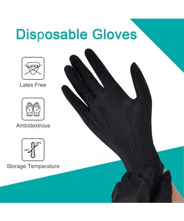 Schneider Black Vinyl Exam Gloves 4 mil Disposable Latex-Free Plastic Gloves for Medical Cooking & Cleaning 100-ct Box Medium (Pack of 100) 100 - Buy Online on GoSupps.com