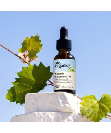 Sky Organics Organic Grapeseed Oil for Face - 100% Pure & Cold-Pressed USDA Certified Organic - 1 Fl Oz (Pack of 1) - Buy Online on GoSupps.com