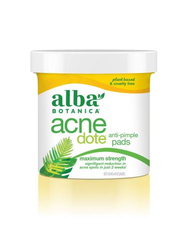Alba Botanica Acnedote Anti-Pimple Pads Maximum Strength 60 Textured Pads