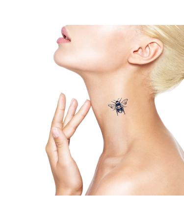 Engraved Honey Bee Juice Ink Temporary Tattoo - Lasting 1-2 Weeks | Realistic Semi-Permanent Design for Men and Women | Chest, Neck, Arm | 4 Sheets - Buy Online on GoSupps.com