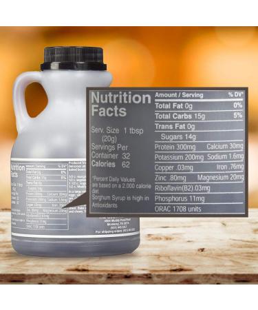 Muddy Pond Pure Sorghum Syrup 16 Fl Oz - 100% Natural Sweetener - 1 Pint Bottle - Buy Online on GoSupps.com