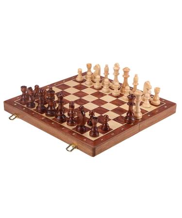 Wooden Extra 2 Queens Board Game with Folding Chessboard Gift Colletion Decor (Size : 45cm) (45cm)