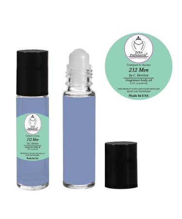 212 MEN by C. Herrera Inspired Fragrance Body Oil - 1/3 oz (9.86ml) Travel Size Roll-On | Compare to Aroma | International Shipping - Buy Online on GoSupps.com