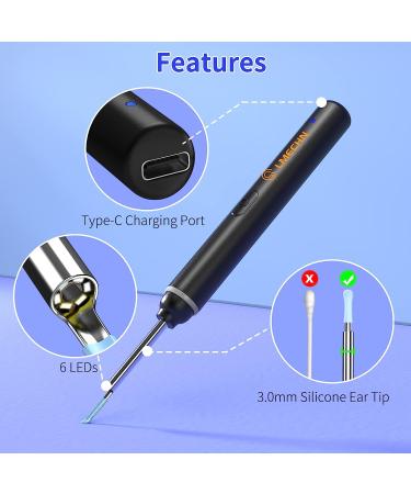Ear Wax Removal Tool with 1920P HD Camera and 8 Pcs Ear Set - Black - Buy Online on GoSupps.com