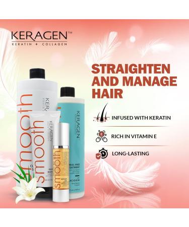 Keragen Brazilian Keratin Smoothing Treatment - Blowout Straightening System for Dry Damaged Hair | Organic Formaldehyde-Free Kit - Buy Online on GoSupps.com