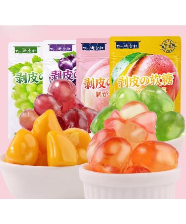white peach Peeling Fruit Fudge72g/bag Mango gummies grape Litchi sugar soft candy Toffee 68% Juice Content gummy candy sweets Chewy gumdrop Instant Healthy Chinese Snacks (White Peach 10bag) White Peach 10bag