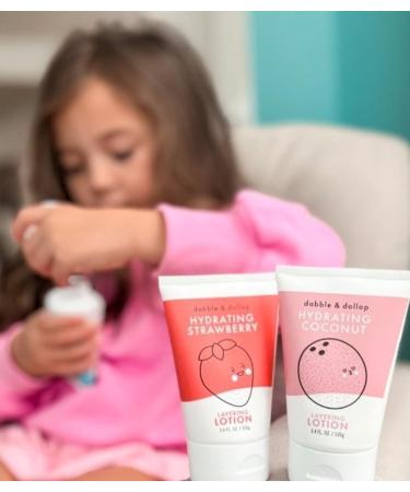 Dabble & Dollop Layering Lotion Set - Hydrating Kids' Lotions in Strawberry Coconut & Vanilla | All-Natural USA Made Vegan & Cruelty-Free - Buy Online on GoSupps.com
