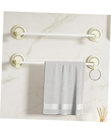 STOBAZA Towel Rod 2pcs Cream Towel Holder Bathroom Rack Organizer Towel Rack No Trace Stickers Double Pole Bath Towel - Buy Online on GoSupps.com