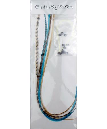Real Feather Hair Extensions - Aqua Auburn 5-Piece Set - Buy Online on GoSupps.com