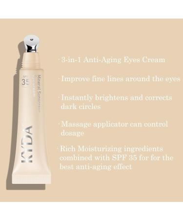 KYDA Mineral Sunscreen Eye Cream Tan SPF 35 Undereye Brightener Concealer Full Coverage Eyes Primer Controlled Applicator Blendable Formul  - Buy Online on GoSupps.com