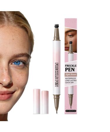 Stylo tanche double extr mit pour taches de rousseur - Crayon et tampon double extr mit - Pour filles femmes pouses petites amies amateurs de maquillage d butants f te la maison marron clair