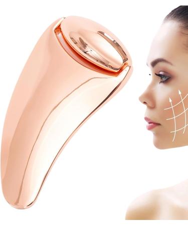 Manual Face Roller Metal Face Massager Lifting Roller Women Skin Care Beauty Rolling Tool For Massaging Neck Chin Eyes Cheekbones Nose Rose Gold Scraping Board + Rose Gold Roller - Buy Online on GoSupps.com