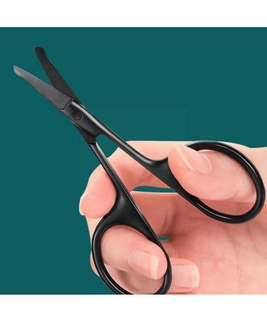 Nose Hair Trimmer - Portable Steel Curved Mustache & Ear Hair Remover - Safe Scissor & Razor - Black Silver Gold Options - Buy Online on GoSupps.com