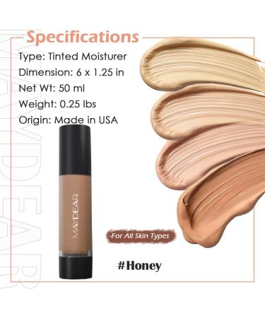 Maydear Tinted Moisturizer for Face - Matte Finish Hydrating Lightweight TM06 Honey - Even Skin Tone & Light Coverage - 1.7 oz (50ml) - International Shipping Available - Buy Online on GoSupps.com