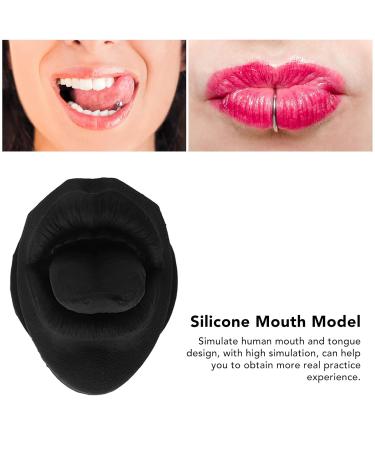 Tongue Puncture Practice Tool - Realistic Silicone Oral Tongue Model with Holder for Lip & Nail Practice (Black) | International Shipping Available - Buy Online on GoSupps.com