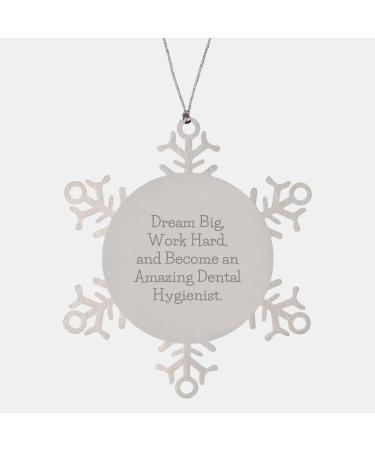 Dream Big Work Hard and Become an Amazing Dental Hygienist Snowflake Ornament Gifts from Family for a Magical Christmas