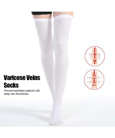 Omabetan Varicose Veins Stockings | Comfortable Odorless Compression Socks for Surgery Recovery | Long Tube Thrombus Socks (Pure White) - Size M - Buy Online on GoSupps.com