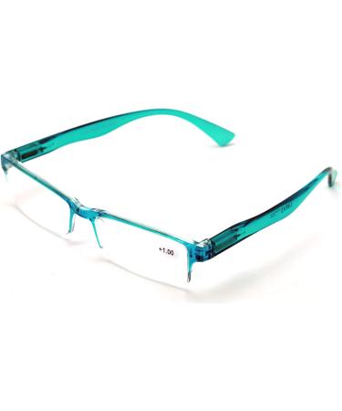 V.W.E. 3 Pairs Lightweight Rectangular Unisex Readers with Spring Hinge - Slim Blue Reading Glasses 2.0x for Comfortable Vision - Buy Online on GoSupps.com