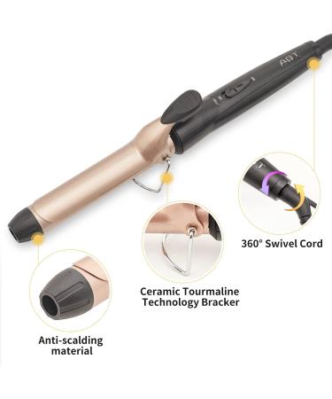 1 Inch Ceramic Coating Hair Curling Iron - Professional Hair Curler with Fast Heat Up - Rose Gold - Buy Online on GoSupps.com