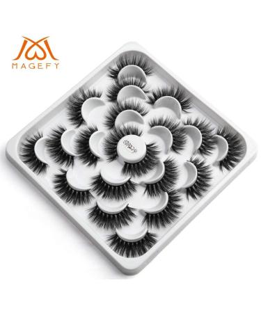 Kashyk 10 Pair 5D Mink False Eyelashes - Natural Wild Makeup Eyelashes (H Style) | International Shipping - Buy Online on GoSupps.com