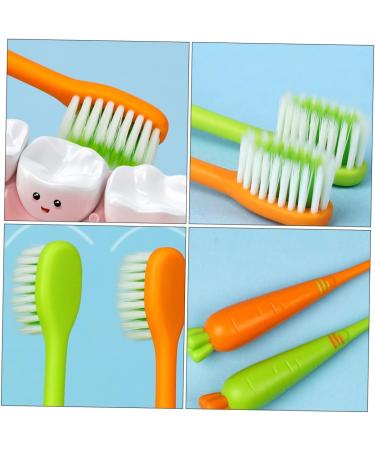 Buy iPetBoom Extra Soft Carrot Manual Toothbrushes for Kids - 4 Pack Travel Cartoon Toothbrushes for Children - Buy Online on GoSupps.com