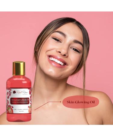 Red Rose Naturals Strawberry Body Oil 4 oz. & Strawberry Whipped Body Butter 8 oz. Hydrating Moisturizing and Naturally Crafted Vegan - Buy Online on GoSupps.com