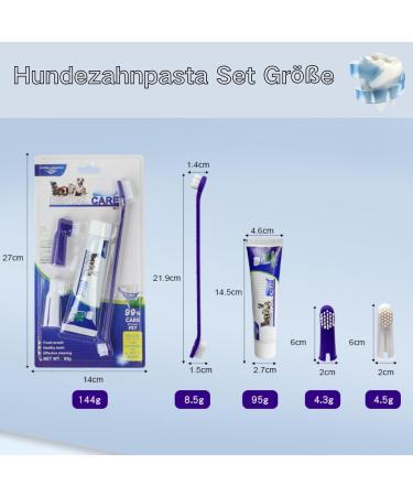 Dog Toothpaste & Care Set - Beef Flavor Toothpaste Brush & Caps | Prevent Bad Breath Reduce Plaque & Tartar - Buy Online on GoSupps.com